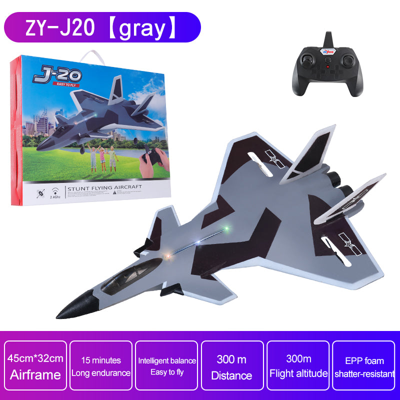 Zhiyang toy remote control aircraft new J20 International Children's Day gift fall resistant high-speed model outdoor glider simulation